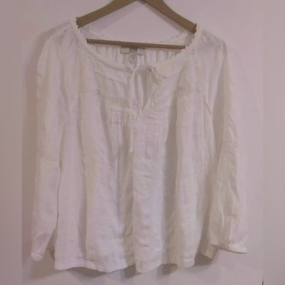 Vintage America Blues - 1X women’s white top. Super cute